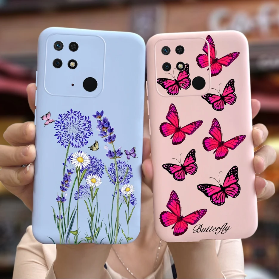 For Xiaomi Redmi 10C Case Cute Cow Butterfly Soft Silicone Phone Case For Xiaomi Redmi 10C 10 C Redmi10C Fundas Shockproof Cover