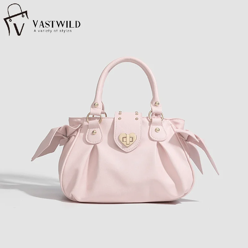

Sweet Bow Lolita Pink Hand Bag Purse Women Harajuku Love Heart Soft Crossbody Bag Lady Kawaii Large Capacity Shoulder Bag Female