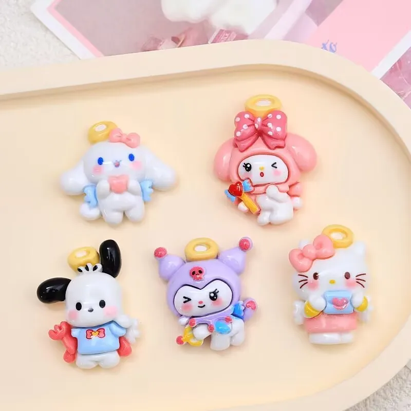 

20PCS Resin Cartoon Angel DIY Materials PhoneCase Surface Mounts Shoe Hair Accessory Clips Flower Hair Clips for Creative Craft