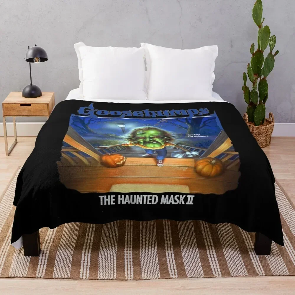 

Day Goosebumps Mask Just A Girl Throw Blanket Warm Flannel Blanket for Couch Chair Bedroom