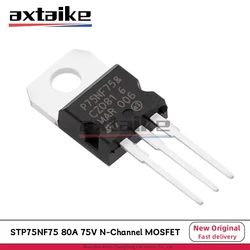 5/10/20PCS STP75NF75 P75NF75 TO-220 75V 80A 300W 75NF75 DIP N-Channel MOSFET Transistor