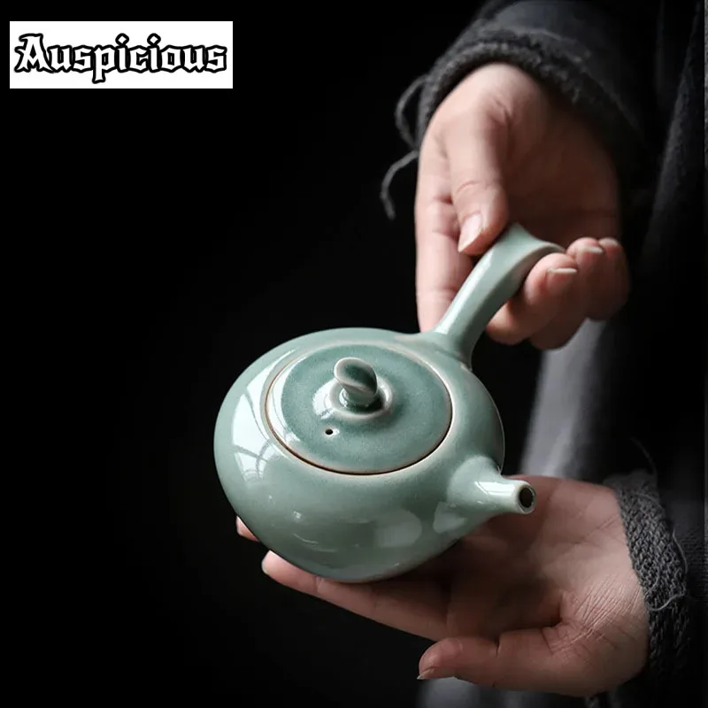 170ml Ceramic Small Tea Pot Japanese Side Handle Pot Handmade Household Kung Fu Tea Set Tea Making Pot Tea Ceremony Accessories