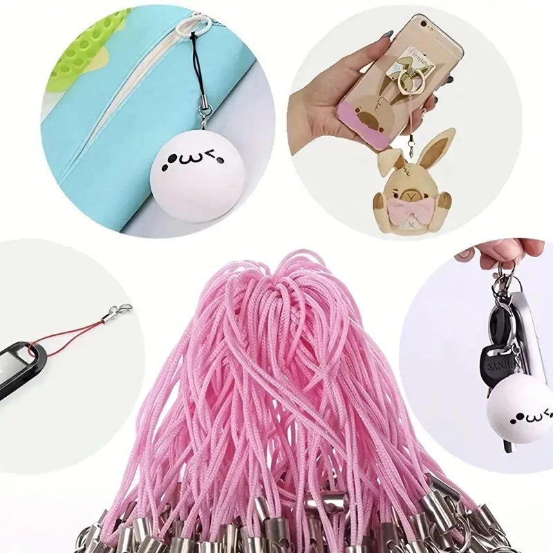 50Pcs Trendy Mobile Phone Strap Convenient Mobile Phone Lanyard With Carabiner Multicolor Polyester Lanyard For DIY Keyring - náhled 4