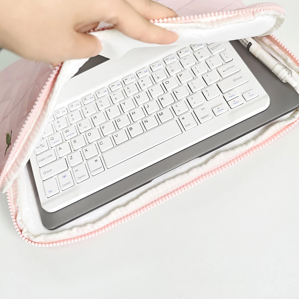 Stickerei-Tablet-Hülle für iPad Xiaomi HuaWei Pad 5/6 Pro, 9-11 Zoll rosa Kirschblüten-Tablet-Hülle für Reisen und Schule