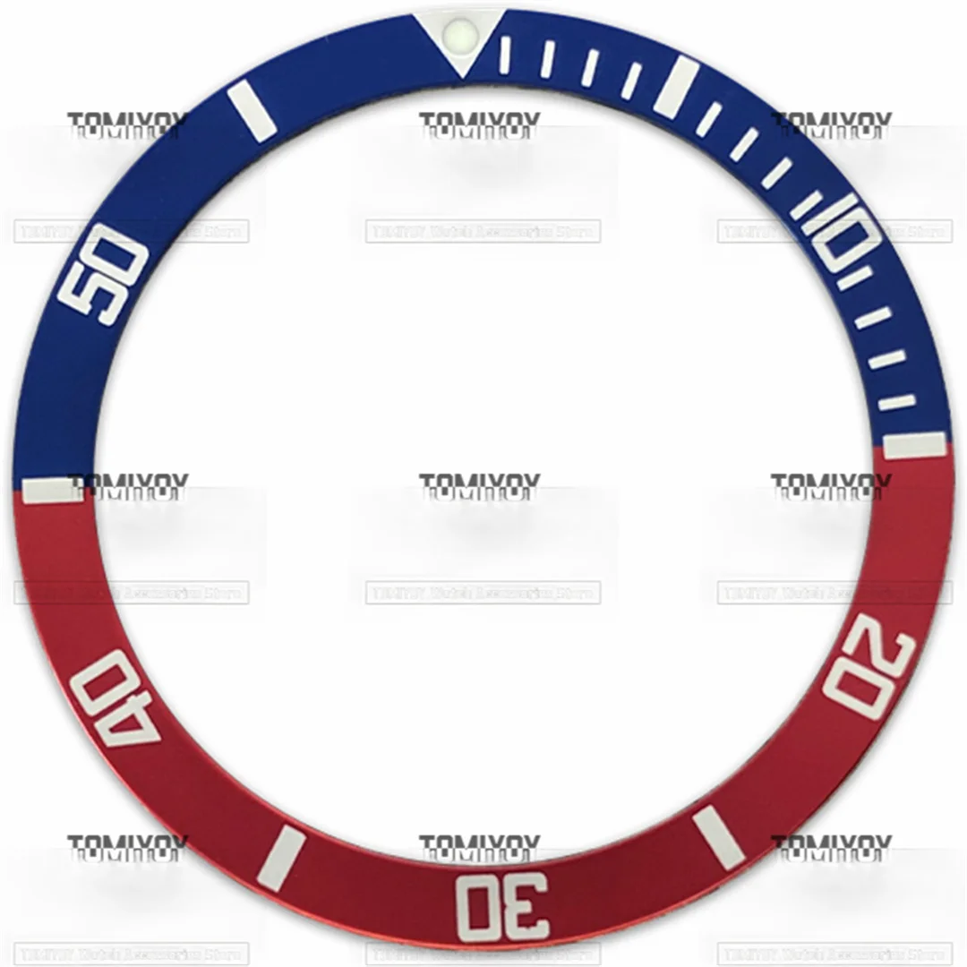 38MM black blue red green aluminum flat bezel Inser Fit for Sekio007 SKX009 men's mechanical watch