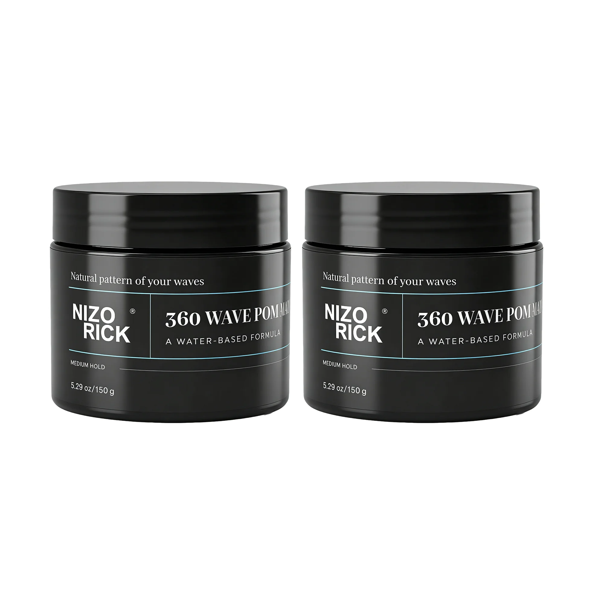 150g Men's Wavy Hair Styler (2-pack), moisturizing formula containing glycerin and castor oil, creates 360-degree wavy styles