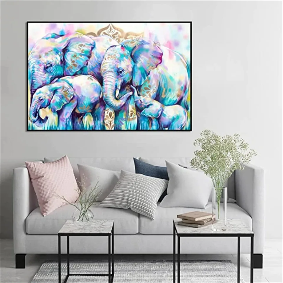 Cute Animal Elephant HD Canvas Painting Living Room Animal Home Decoration Gift