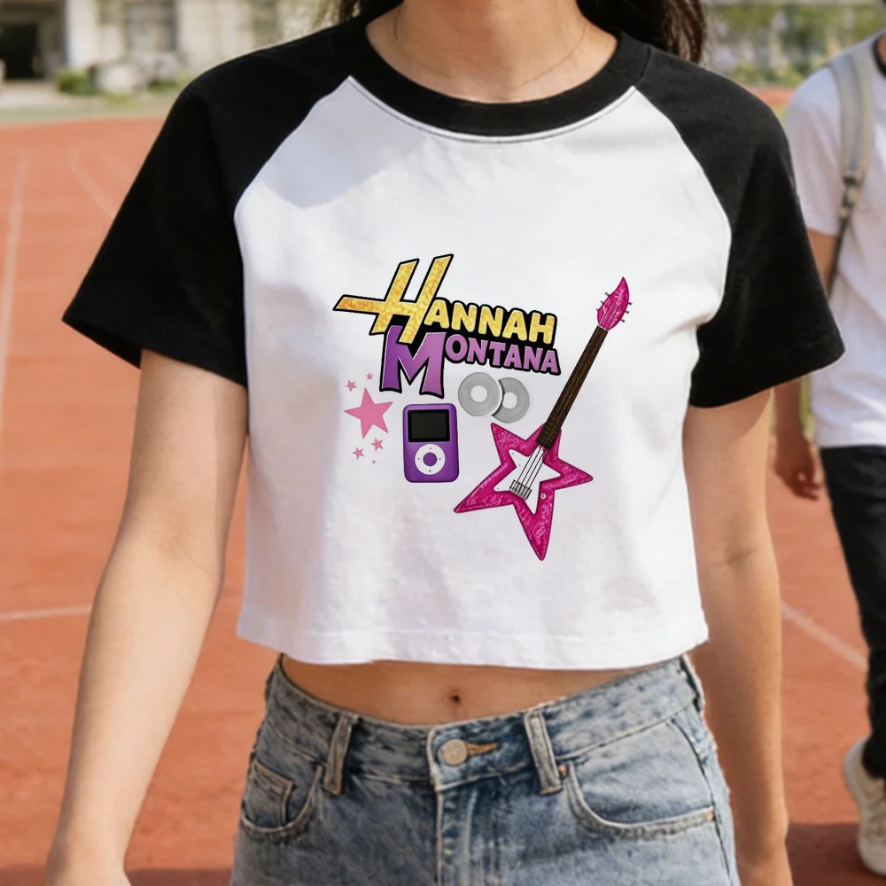 Hannah Montana Crop-Top Teenager lustig 2000er Manga günstige Tops T-Shirts Gothic 2000er Party Grunge Y2K – Detail 9