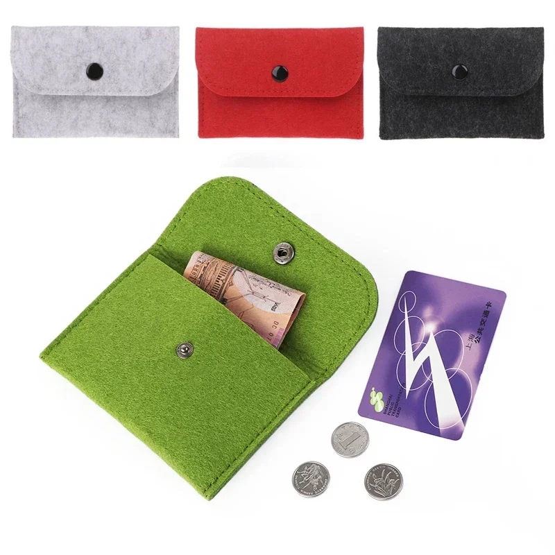 

Delicate Unisex Felt Coin Purse Bag Women Girls Mini Zipper Coin Wallet Case Casual Square Money Change Card Key Holder Pouch