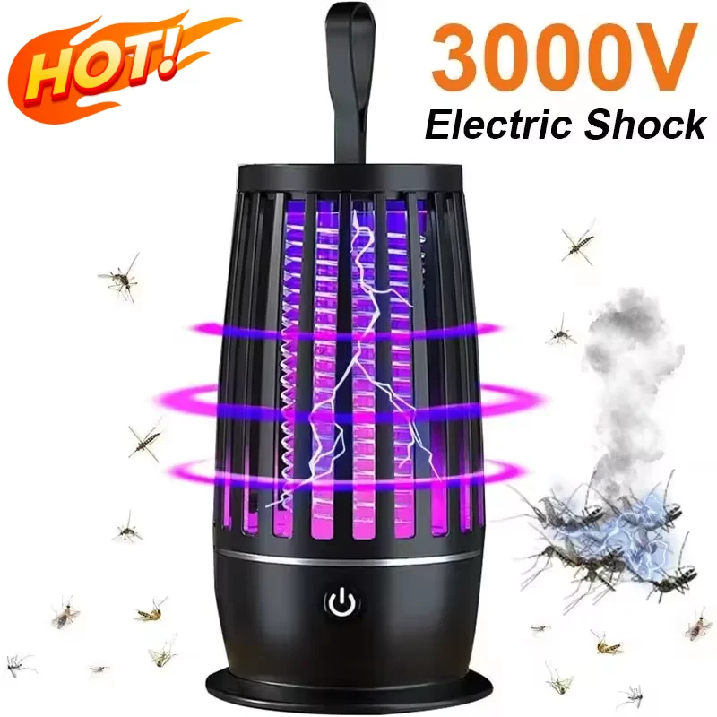 Portable Electric Mosquito Killer Lamp USB Rechargeable Outdoor Mute Fly Trap Insect Killer Bug Zapper For Home Camping