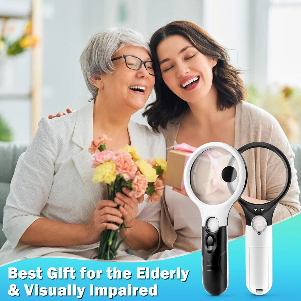 45X Professional แว่นขยายเครื่องประดับ Loupe LED Light มือถือแว่นขยาย Lupa สําหรับเหรียญแสตมป์เด็กผู้สูงอายุอ่าน