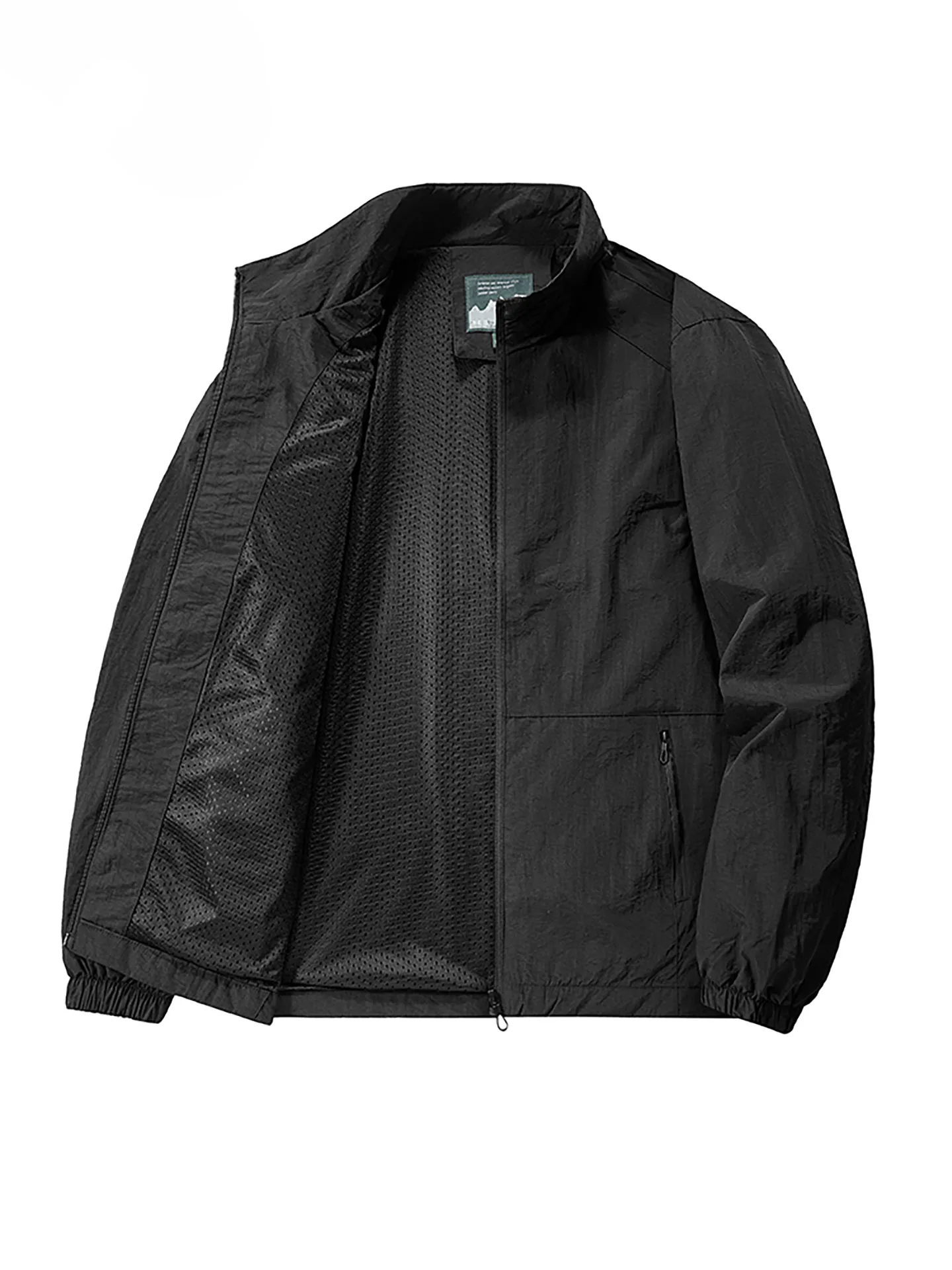 

Men's Casual Long Sve Stand Collar Jaet Spring Autumn Breathable Loose Fit Color Korean Sle Faion Outerwear