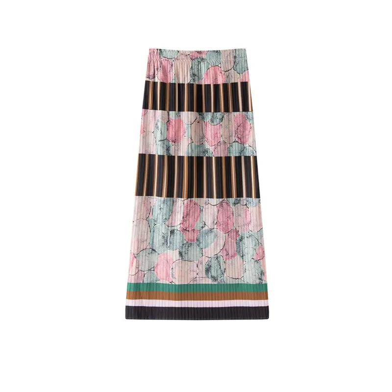 Miyake Pleated 2026 High-End Wrinkle Skirt for Women, New Summer High-Waist Elegant Casual Versatile Mid-Length Skirt Pleat