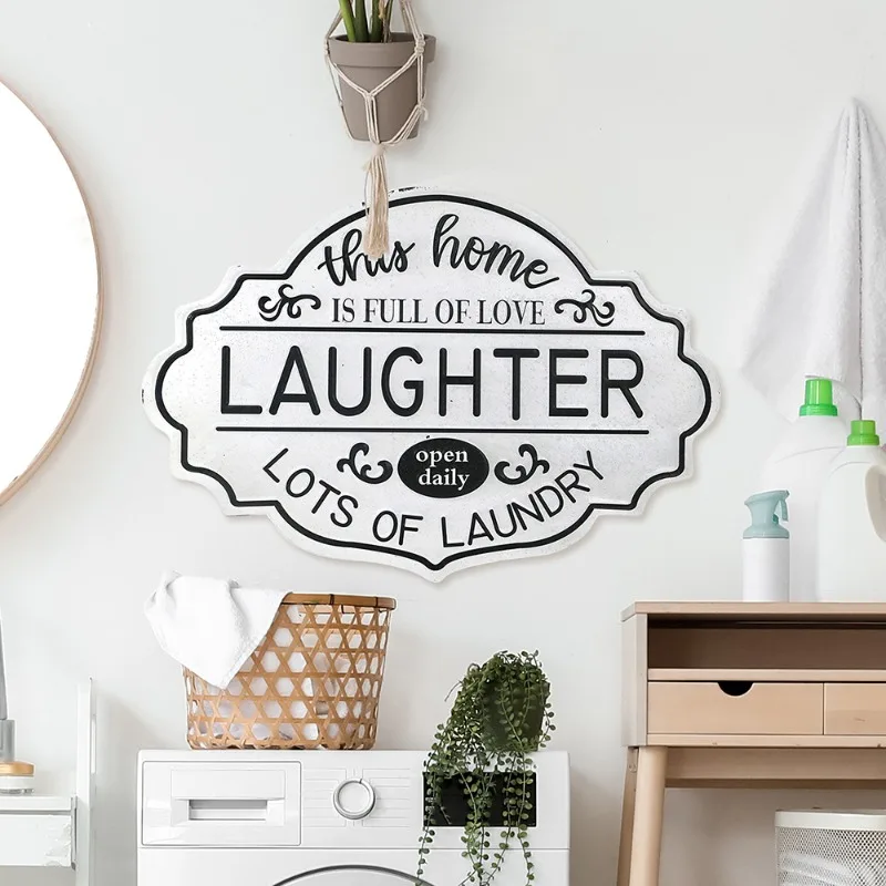 Wrought iron decoration indoor and outdoor letter decoration sign garden balcony wall decoration pendant wholesale home hanging