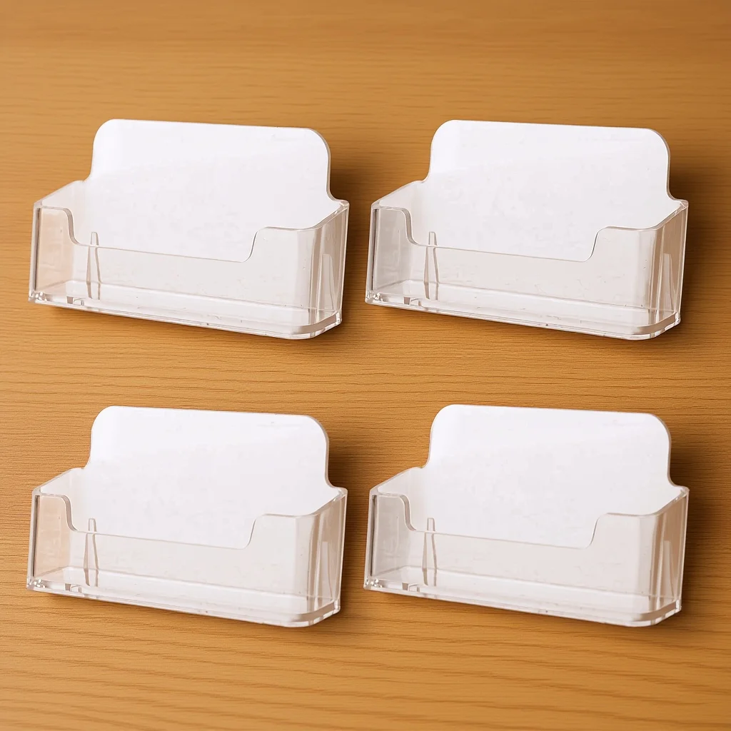 ที่ใส่บัตรธุรกิจ 4 ชิ้น อะคริลิค ที่วางบัตรแบบตั้งโต๊ะ โปร่งใส ที่จัดระเบียบบัตรสำนักงาน กล่องใส่บัตร ที่วางบัตรตั้งโต๊ะ