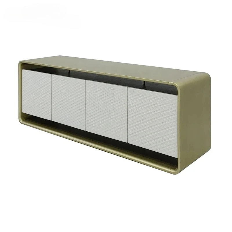 

Italian Modern Simple Stainless Steel Floor Cabinet Luxury Tv Storage For Villa Apartment Living Room Decorative Cabinet