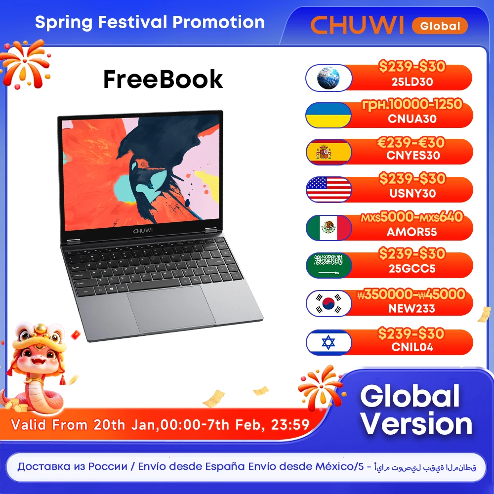 CHUWI FreeBook Tablet Laptop 2 in 1 Intel i3 1215U / N100 Windows 11 Laptop 13,5 "IPS FHD Scherm 12GB LPDDR5 512G SSD 2256*1504