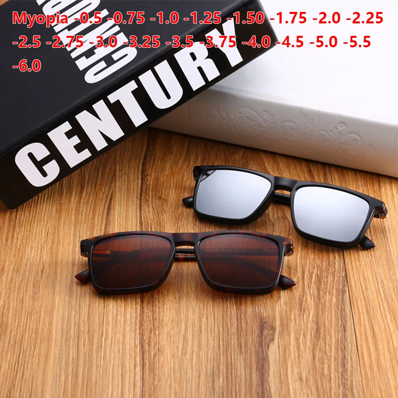 Myopia 2 In 1 Black Polarized Sunglasses Magnetic Clip On Glasses Optical Eyeglass Square PC Frames Thin-legged Alloy Hinge