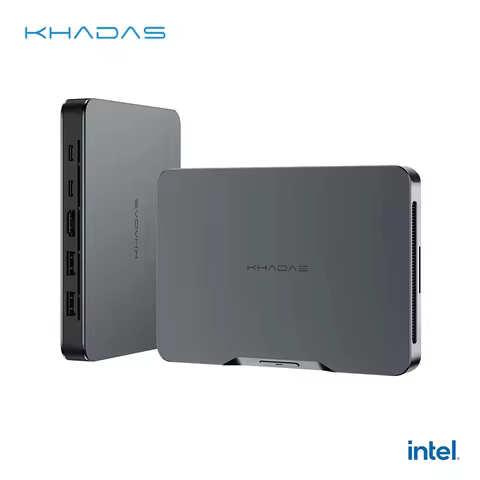 Khadas Mind 1 Mini PC, Intel Core i7-1360P 5.0GHz Micro Desktop Computer with 5.55Wh Standby Battery, 32GB+1TB WiFi 6E, BT5.3