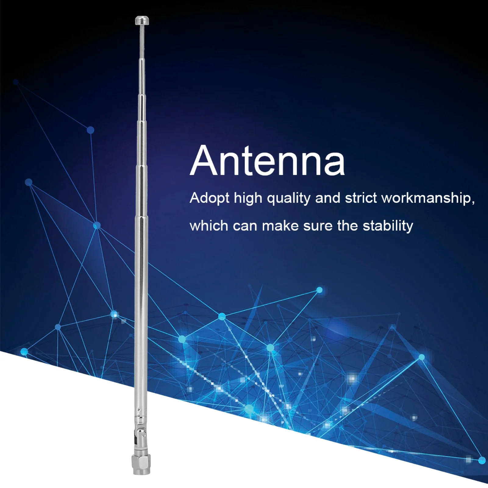 SMA Male Telescopic Antenna with Silver Alloy Connector for LimeSDR Radio Communication 40MHz-6G