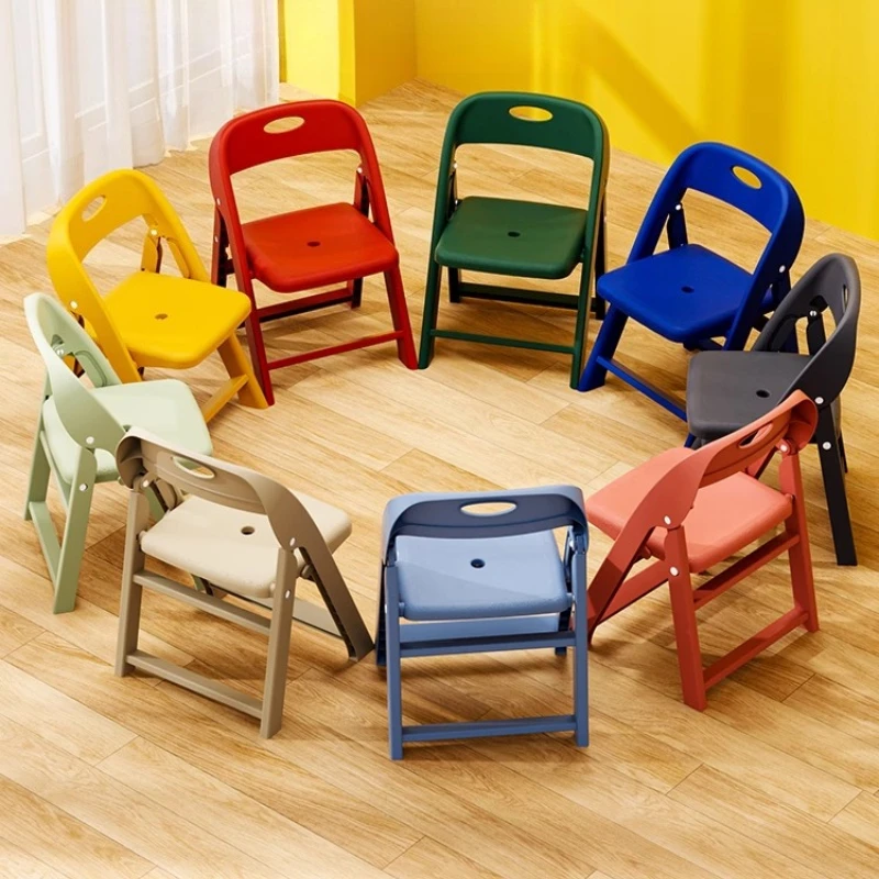Sedia per bambini Sedia per seggiolino per bambini per bambini Schienale pieghevole Sgabello addensato antiscivolo Robusto portatile Asilo nido Casa