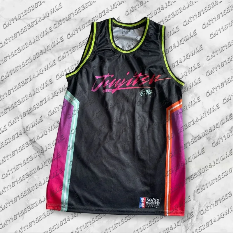 2026 Summer Jujutsu Boxing Sweat Absorbing  Graphic Basketball Jersey Double Sided Print Breathable Mesh Tank Top Streetwear