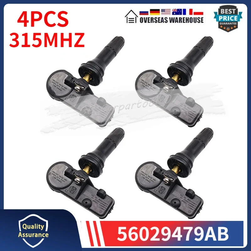 

4Pcs/lot Car Tire Pressure Monitor Sensor 56029479AB For Chrysler Aspen Dodge Avenger Caliber Durango Jeep Compass TPMS 315MHZ