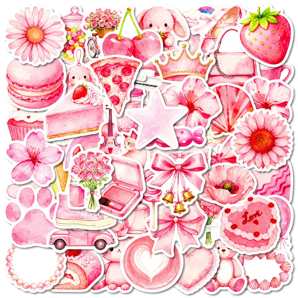 

56Pcs Pink Cute Home Decoration Stickers, Waterproof Doodle Decals for Scrapbooks, Notebooks, Perfect Valentine’s Day Gift