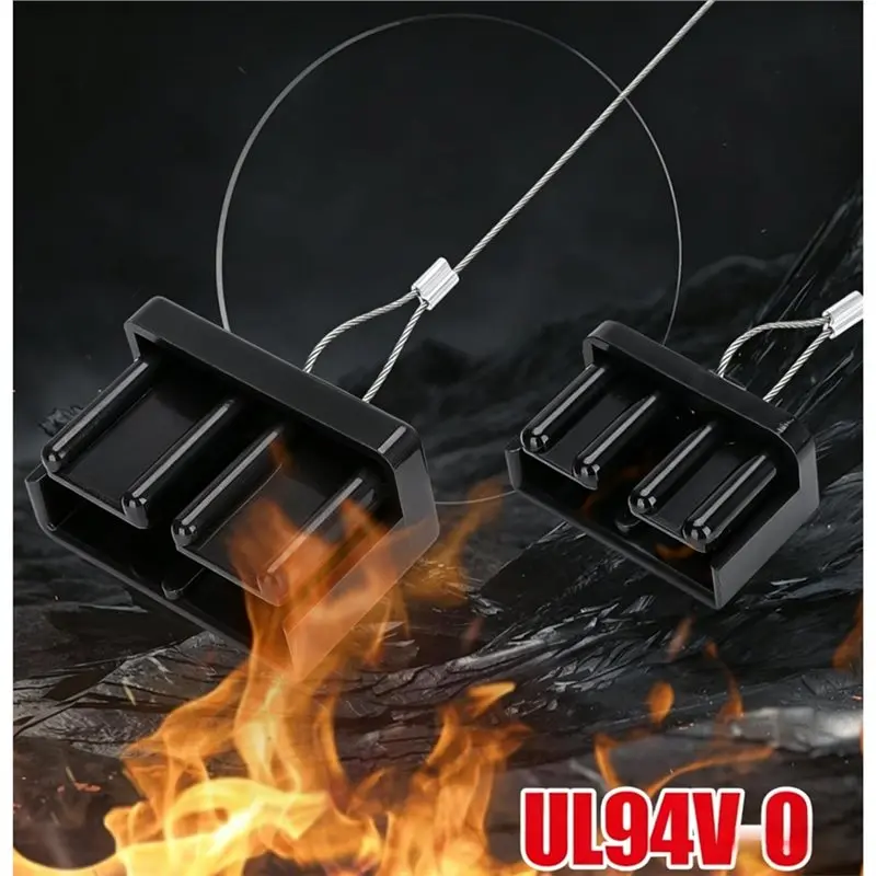 6 Pack 50A For Connector Dust Covers - Flame Retardant Protective Caps For RV,Forklift, Golf Cart Battery Plugs-AT20