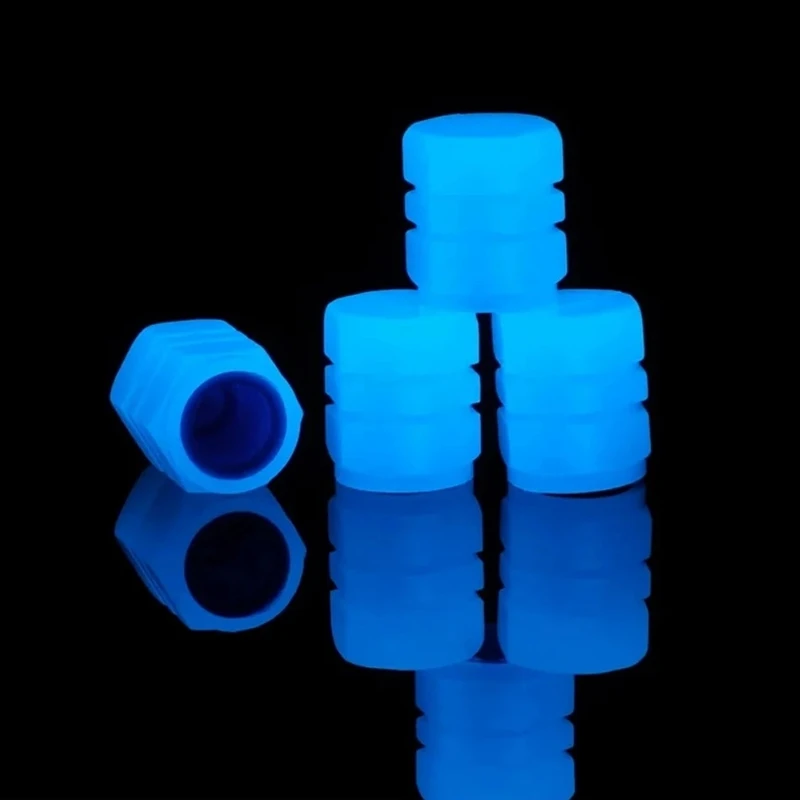 Luminous Tire Valve Light Motorcycle Bike Wheel Nozzle Dustproof Tyre Valve Stem Fluorescent Night Glowing Car Decor Lights