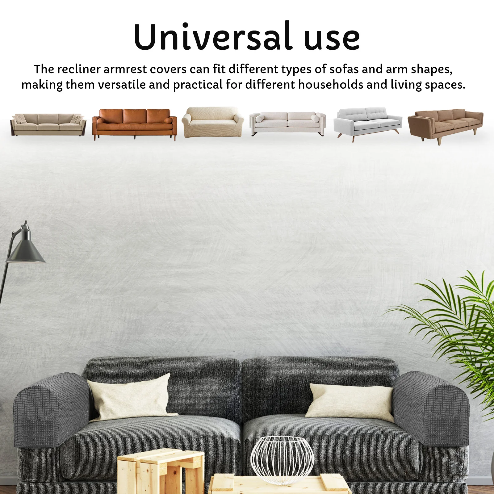 

4Pcs Sofa Arm Covers Washable Elastic Soft Sofa Armrest Covers Couch Protectors for Pets Recliners Arm Protectors for Couches