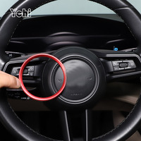 For Porsche Taycan 2019 2020 2021 2022 aluminum alloy Red/Blue Car Steering Wheel Cover Trim Sticker Interior Auto Accessories