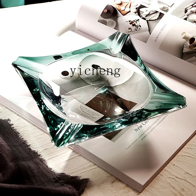 BJ-21   light luxury creative sense ashtray large crystal glass home living room office atmosphere personalized ornament