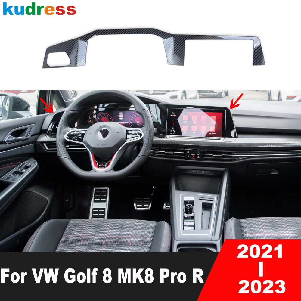 For Volkswagen VW Golf 8 MK8 Pro R 2021 2022 2023 Car Center Console Dashboard Instrument Cover Trim Molding Strip Accessories