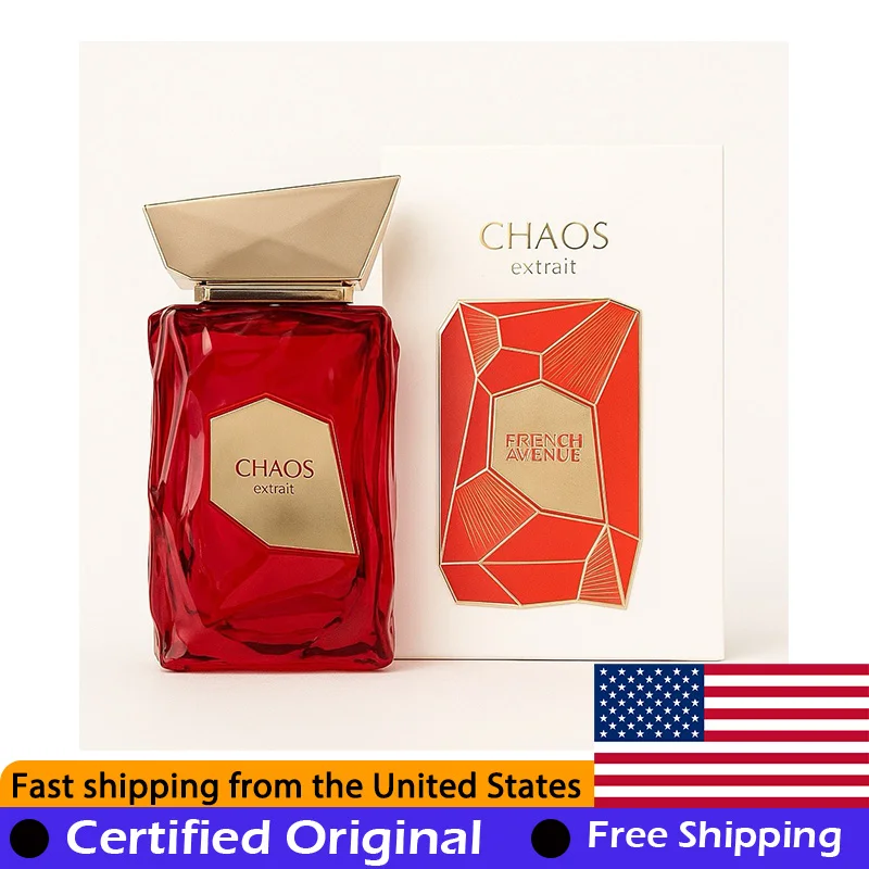 

French Avenue Chaos Extrait de Parfum Unisex Spray 100 ML Natural Persistent Floral Leather Pheromones 3.4 Ounce Perfume Cologne