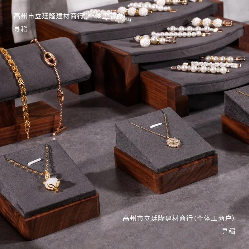 جوز مخملي من الألياف الدقيقة، عداد مجوهرات، دعائم عرض، أرفف زينة المجوهرات، نوافذ متجر المجوهرات