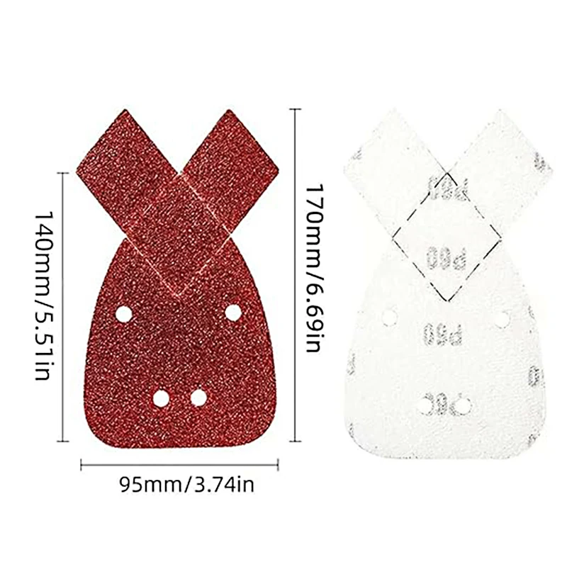 Triangular Rabbit Ear 4-hole Sandpaper Polishing Tool,Dovetail-shaped Sanding Aluminum Oxide Abrasive Tool, Ears for Replacement