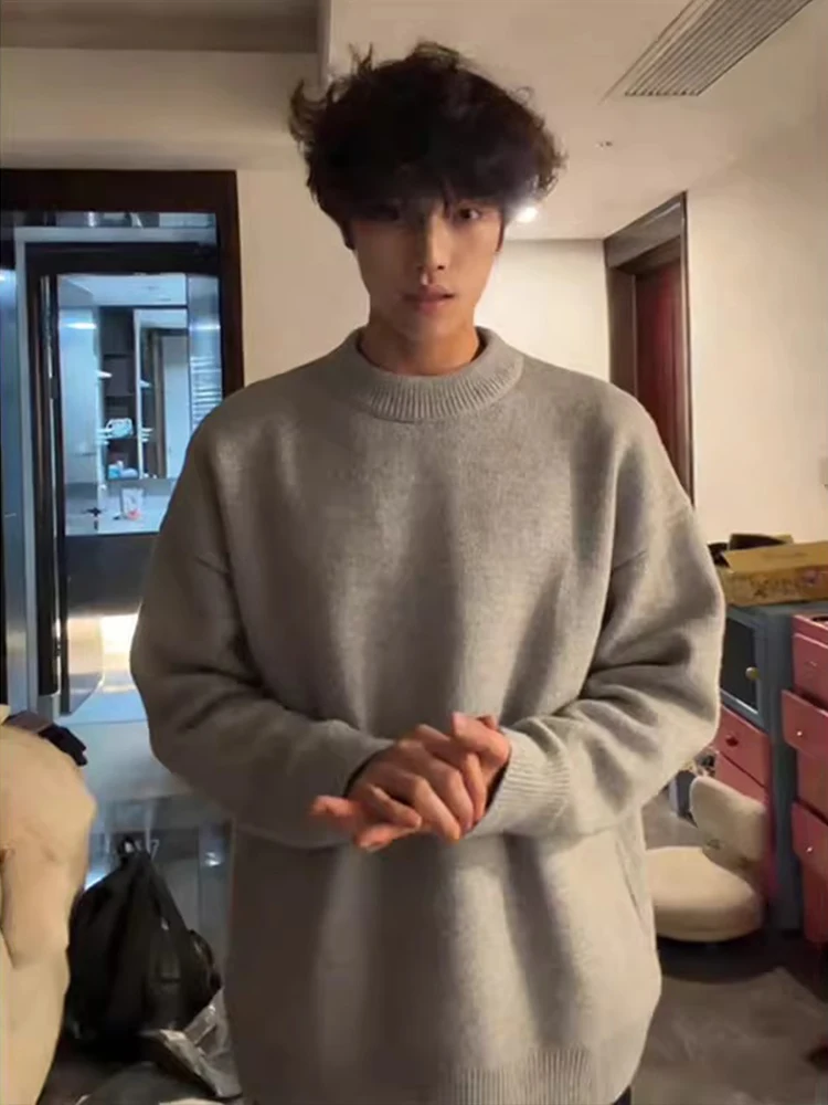 

Мужская зимняя термофутболка Light ey round Ne Knitwear, свободного кроя, с мягкой флисовой подкладкой, повседневная, стандартной длины, с длинным рукавом.