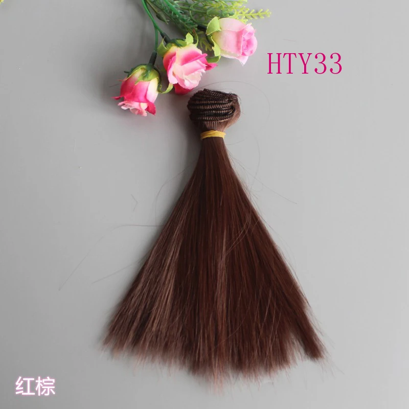 1pcs 15cm 25cm Straight Black Brown White Grey Natural Color Doll Wigs Handmade Diy Accessory Heat Resistant Doll Hair