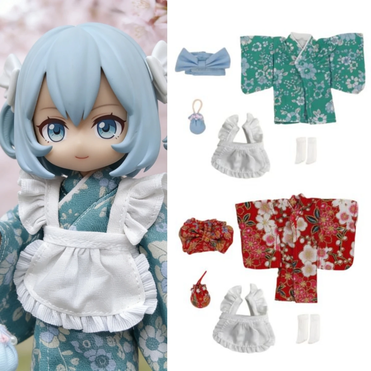 For Obitsu 11 Doll Kimono Apron Suit For OB11 Gsc 1/12 Molly Body BJD Doll Cloth Doll Outfit Clothes Gift