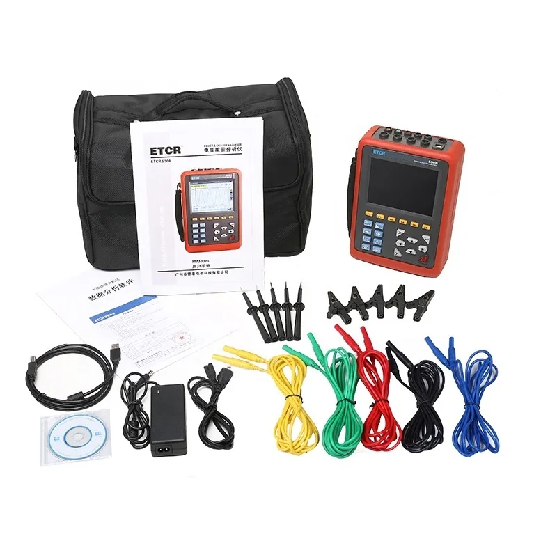 ETCR5000 Full Electrical Parameters Tester 4 Channels Energy Quality Analyzer Digital Power Meter Multifunctional 3 Phase