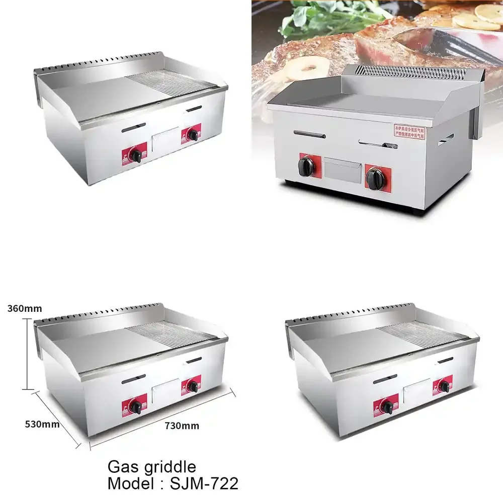 Equipment GROOVED and FLAT Griddle Countertop Half Flat and Half Pit Restaurant Griddle Grill