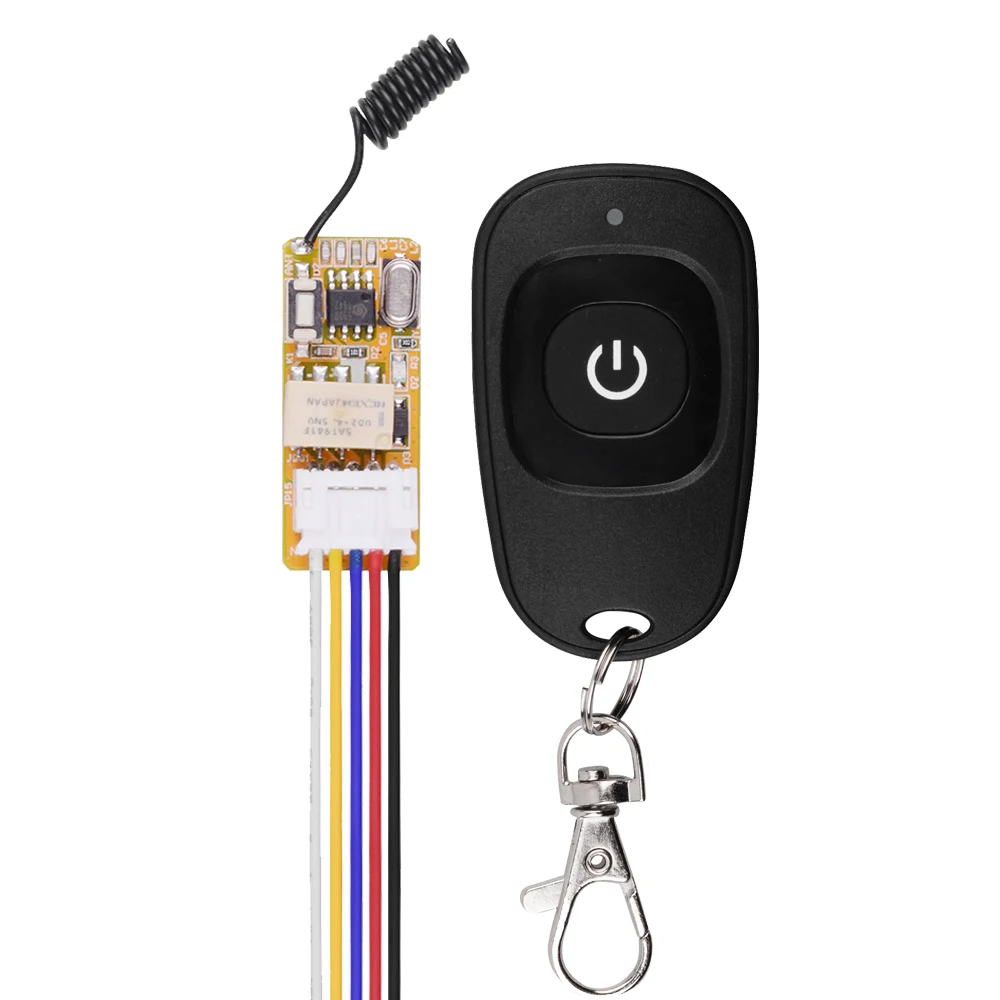 DC5 -12v 3.7V Mini relais commutateur de télécommande petit Contact NO COM NC bouton d'apprentissage récepteur sans fil émetteur ASK 433MHz
