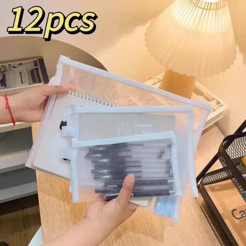 1-12 stücke Mesh Zipper Datei Taschen Wasserdicht Feuchtigkeit-beweis Zipper Ordner Spielzeug Lagerung Tasche Lagerung Werkzeuge Kosmetische Organisation taschen
