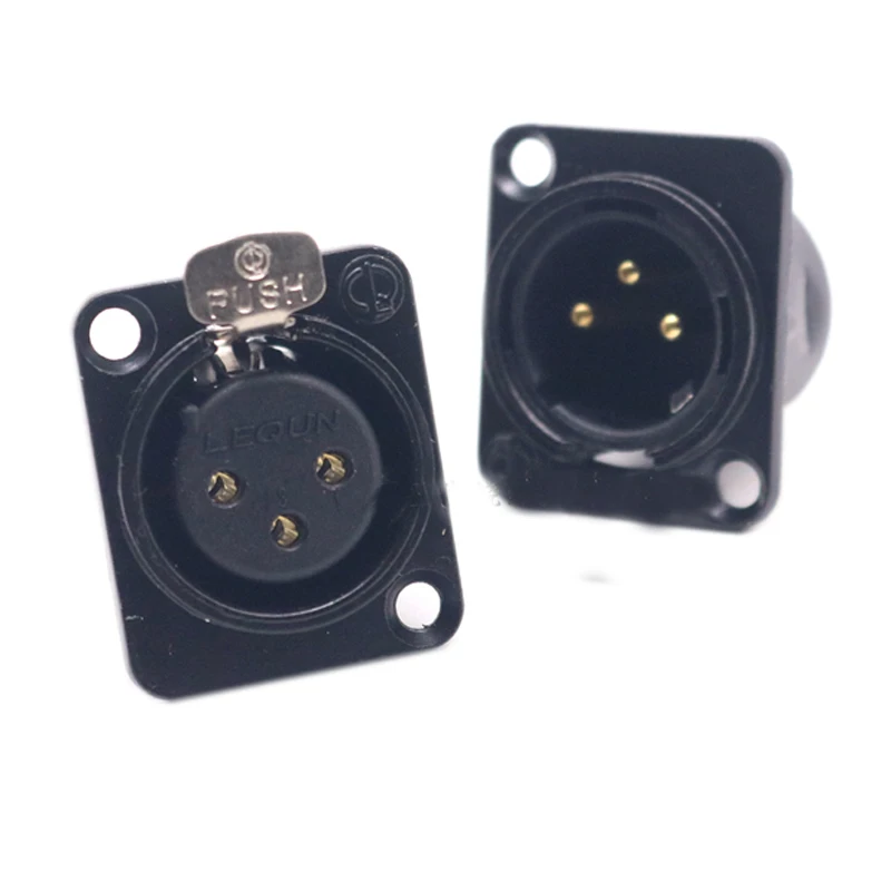 

HiFi 4pcs Black XLR 3pin Female Jack Panel Mount Chassis PCB Socket Connector for microphone connector