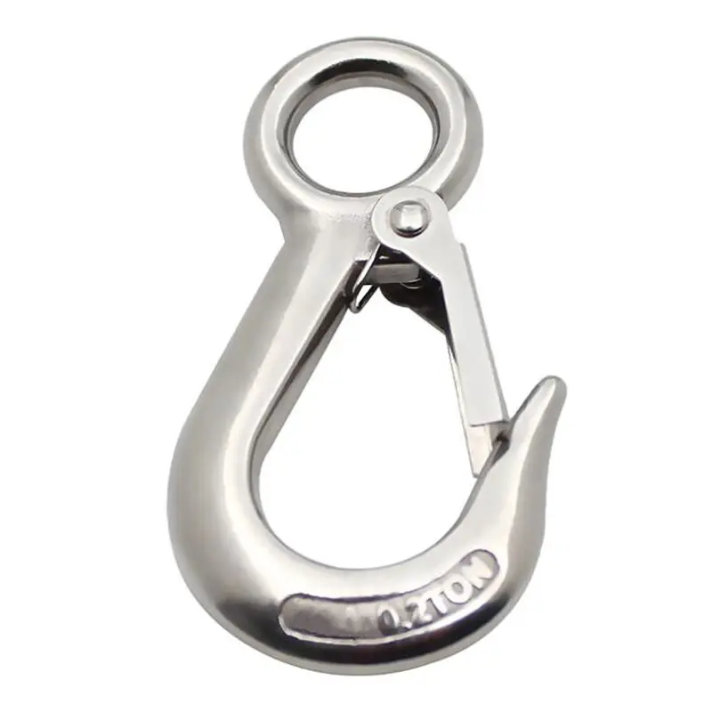 Stainless Steel Eye Lifting Hook American Type Safety Hook Rigging Accessory With Round Eye Working Load 0.2T,0.3T,0.5T крючек