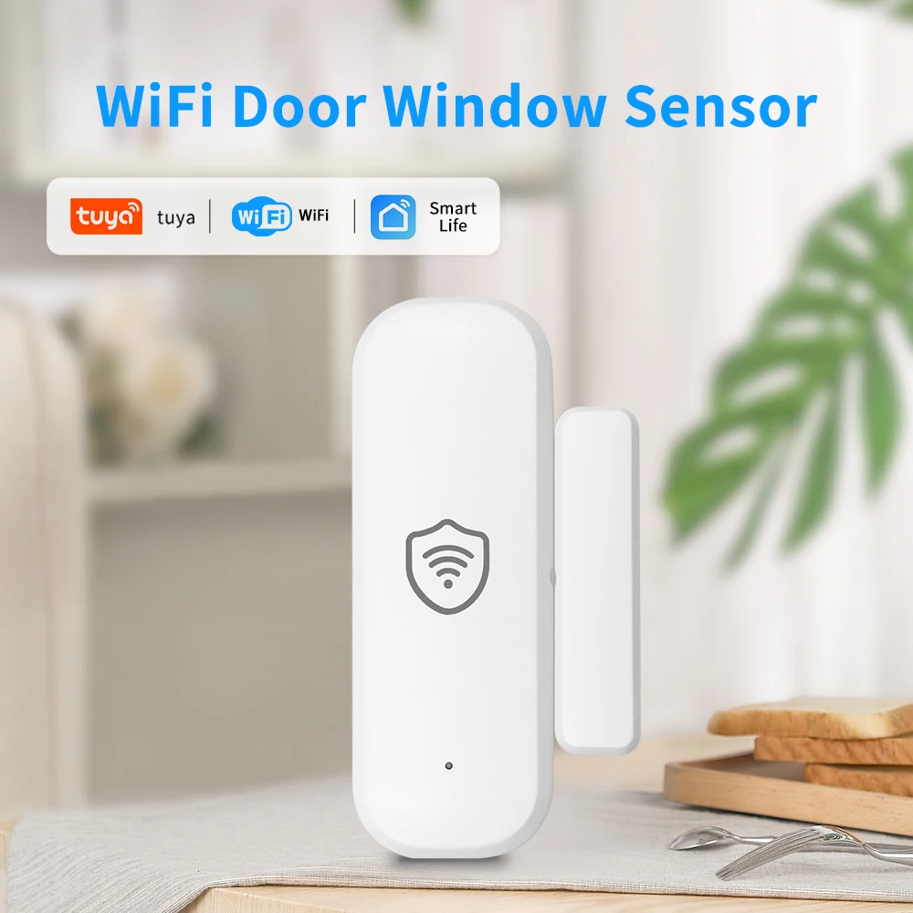 Sensor Tuya WiFi Zigbee Sensor de puerta notificación de Control de hogar inteligente sistema de seguridad para el hogar Compatible con Alexa Google Home