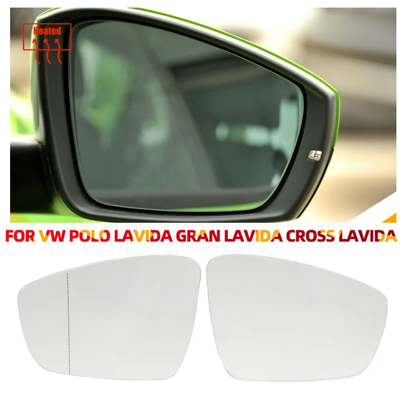 Rearview Wing Side View Mirror Glass for Volkswagen Polo Mk5 Typ 6R 6C 61 2009-2017 Left & Right Heated