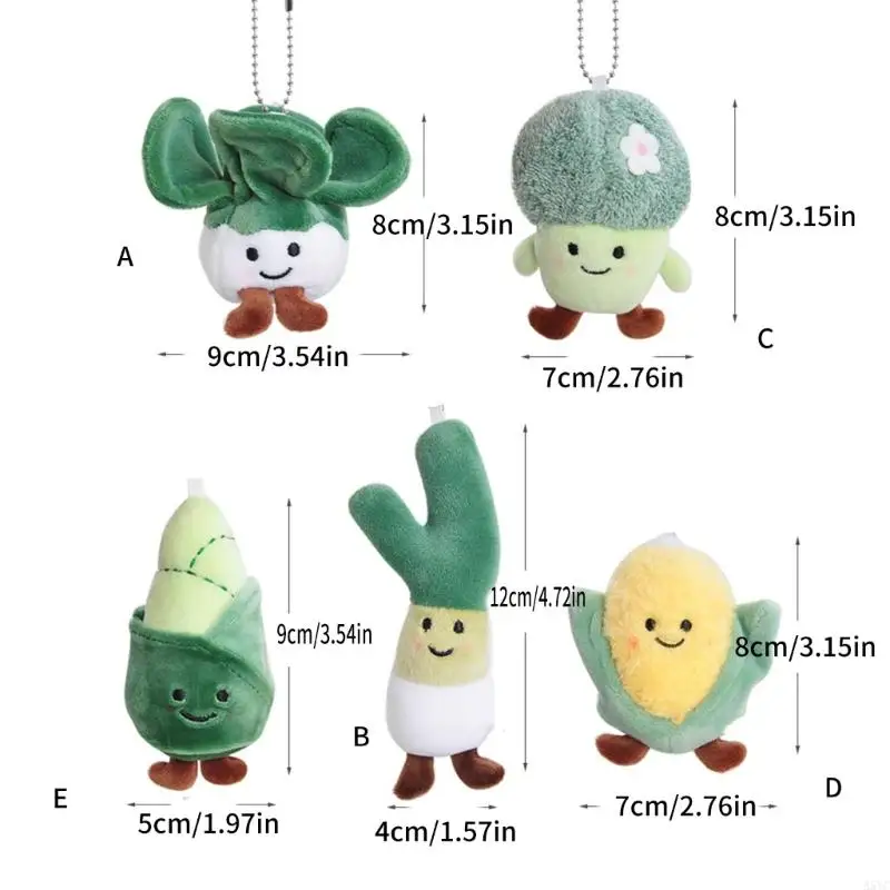 A5YC Fun Vegetable Keychain Plush Pendant Hanging Decoration لمفاتيح السيارات على ظهره