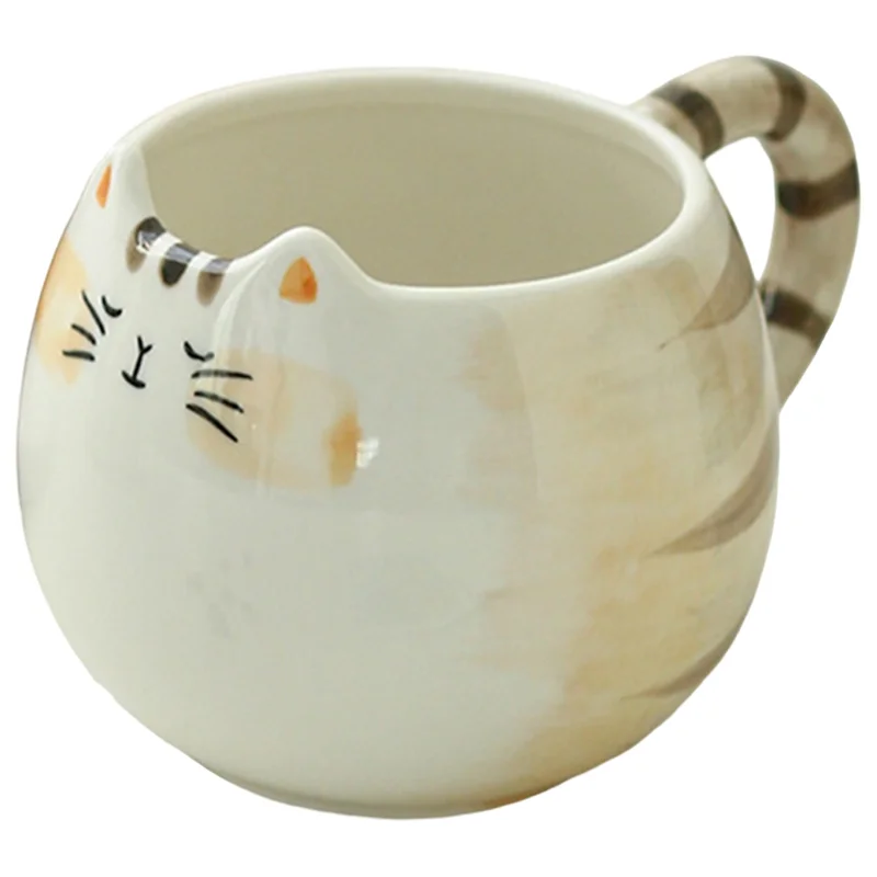 

A74E-1Pc Cute Cup, Cat Shaped Mug, 380Ml/13Oz Milk, Coffee, And Water Cups
